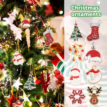 50 adet Karışık Noel Serisi Emaye Takılar Küçük Kolye Noel Hediyeleri DIY El Yapımı Kolye Küpe Takı Yapımı Bulma