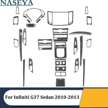 Infiniti için G37 Sedan 2010 2011 2012 2013 Karbon Fiber Siyah Çıkartmalar Araba İç Dekoratif Aksesuarları