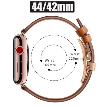 Apple Watch için 6 SE Bant Hakiki Deri saat kayışı 44mm Bilezik iWatch Apple Watch 5 4 3 2 1 saat kayışı Kemer Aksesuarları