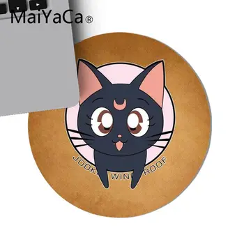 MaiYaCa anime Ay sevimli kedi Kauçuk PC Oyun mousepad Oyun Halı Mouse Pad yuvarlak fare Mat Anti Kayma oyun Mousepad 22x22cm 0
