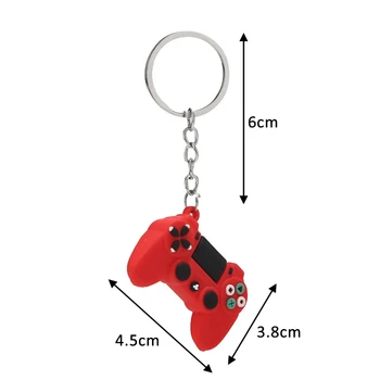 Kırmızı Siyah Oyun Süsleme Erkekler için Moda Anahtarlıklar Oyun Kolu Anahtarlık Erkek Arkadaşı için Hediye DIY Kolye Yumuşak Tutkal anahtar zincirleri 5