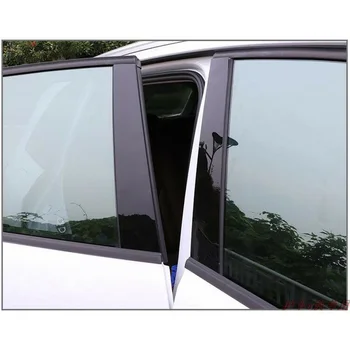 8 Adet Araba kapı pervazı Siyah Pillar Mesajları Nissan X-Trail Rogue-2018 İçin Parlak Siyah Araba Kapı Pencere Pillar Sonrası Kalıplama Kapakları
