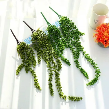 Yeşil severlerin Gözyaşları Yapay Etli Bitkiler DIY Çiçek Düzenleme Aksesuarları Sahte Bitkiler Düğün yılbaşı dekoru 2