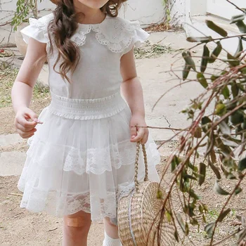 Yeni Sonbahar Yaz Prenses Kız dans eteği Katı Okul Kızlar Dantel Beyaz Etekler Tutuş Çocuk Bebek Yürüyor Bale Tutu CL999