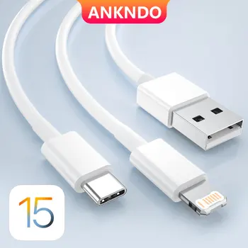 ANKNDO Tipi Usb C Kablosu için iPhone Şarj Kablosu PD 20W Hızlı Şarj için iPad iPhone 11 12 XR 2m Tel için Apple Şarj Kablosu 2