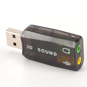 Siyah 3D USB Ses Kartı USB Ses 5.1 Harici USB Ses Kartı Ses Adaptörü Mic Hoparlör ses arabirimi Dizüstü PC İçin Mikro Veri