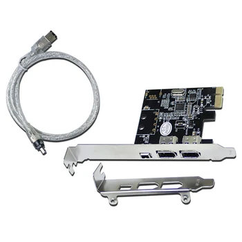 1 Takım PCI-E 1X IEEE 1394A 4 Port(3+1) Firewire Kart Adaptörü 1394 A PCIe 6 Pin 4 Pin IEEE 1394 Kablo masaüstü bilgisayar