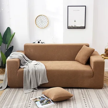 2022 Düz renk dört mevsim universal koltuk örtüsü moda elastik her şey dahil toza kanepe kapak kanepe yastık örme