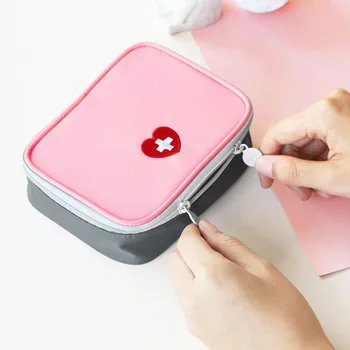 1 ADET Taşınabilir Açık Seyahat Ilk Yardım kiti Ilaç çantası Ev Küçük Tıbbi kutu Acil Survival Hap Durumda 2 renk