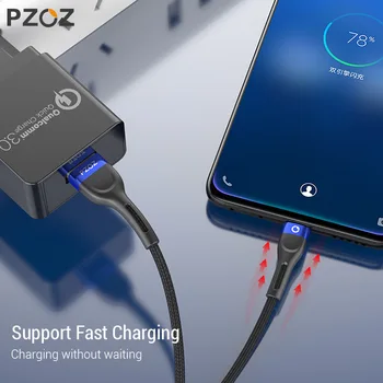 PZOZ mikro usb kablosu Hızlı şarj Veri Kablosu 2 M 3 M Samsung S7 Xiaomi Redmi Not 5 Pro android cep telefonu mikro Usb Şarj Cihazı