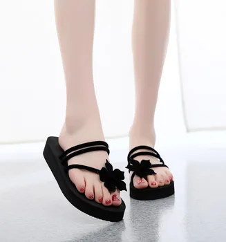 Kadın Terlik Açık Hafif Serin ayakkabı Bayanlar Düz Flip-flop Siyah kaymaz Temel Ev Sandalet chaussures femme 2022 4