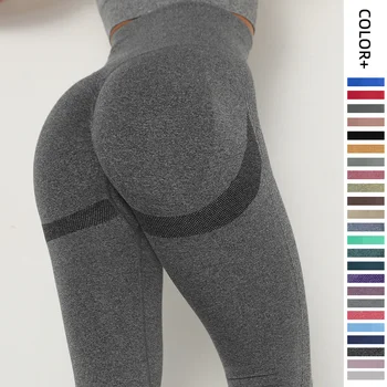 Kadın Tayt Dikişsiz Yoga Pantolon Kalça Up Nefes Yoga Giysileri Sıkı Yüksek Bel Spor Dip fitness pantolonları Kadın 1
