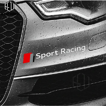 2 adet Araba styling spor yarış sticker çıkartma Araba ön tampon çıkartması aksesuarları Audi A1 A3 A4 A5 A6 A7 A8 Q2 Q3 Q5 Q7 TT RS
