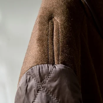 Iş Vintage Erkek Parkas Kış Kalınlaşmak Moda Patchwork Uzun Kollu Standı Yaka Rahat Ceket Tek Göğüslü Parka Mont