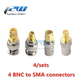 4 adet / grup BNC SMA Konnektörleri Tipi Erkek Dişi RF Konnektör Adaptörü Test Dönüştürücü Seti İletim Kabloları SMA BNC konnektör 1