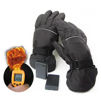 4.5 V elektrikli eldiven 3AA pil kutusu güç kaynağı motosiklet kayak rüzgar geçirmez pamuk ısıtma eldivenleri beş parmak el geri ısıtma