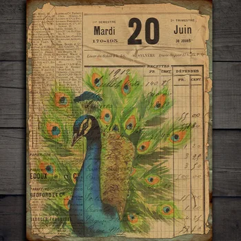 4 Yaprak Tavuskuşu Bitki El Yapımı Önemsiz Günlüğü Malzeme Kağıt DIY Karalama Defteri Seyahat Günlüğü Arka Plan Malzemesi Dekoratif Kağıt
