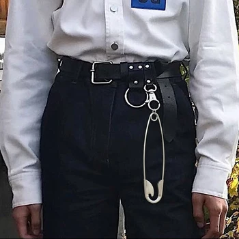Erkek Pantolon Pantolon Cüzdan Anahtarlık Gri Siyah Kafatası Boynuzları Mermi Şekli Kolye Metal Bağlantı Bel Zinciri Punk Jean Ağır Zincir YS14