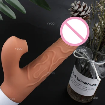 Gerçekçi yapay Penis vibratör kadın geri çekilebilir emme klitoral vantuz stimülasyon titreşimli seks oyuncak Masturbator ısıtma yetişkin 3
