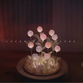 Gece lambası Lale El Yapımı DIY Malzemeleri Ev Dekorasyon Çiçek Yatak Odası Süsler doğum günü hediyesi Noel Sürpriz Kız İçin