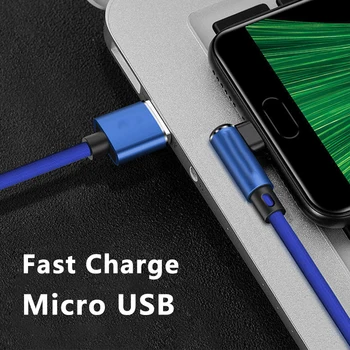 90 Derece mikro Usb Kablosu Hızlı Şarj Mikro Usb şarj Mikro Usb Kablosu Samsung Xiaomi Redmi İçin Tablet Kablo Usb Mikro