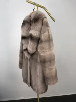 Orijinal Fox Yaka Vizon Kürk Ceket Kadınlar Vintage Kalınlaşmak Lüks Dış Giyim Yaka Gevşek Gerçek Vizon Kürk Palto Kadın 2022 Yeni