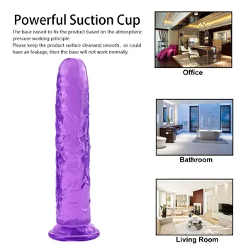 Erotik Yumuşak Jöle Yapay Penis Anal Butt Plug Gerçekçi Penis Güçlü Vantuz Dick Oyuncak Yetişkin g-spot Orgazm Seks Oyuncakları Kadın için 0