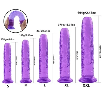 Erotik Yumuşak Jöle Yapay Penis Anal Butt Plug Gerçekçi Penis Güçlü Vantuz Dick Oyuncak Yetişkin g-spot Orgazm Seks Oyuncakları Kadın için 5