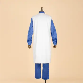 Afrika Takım Elbise Erkekler için Jakarlı APTX 3 Adet Katı Gömlek ve Pantolon + Jakarlı Kıyafet Yüksek Kaliteli Pamuk T2016020 3