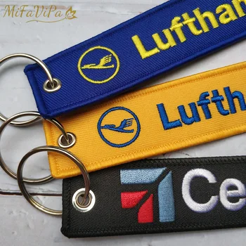 3 Adet Mifavipa Lufthansa Anahtarlık CESSNA Anahtarlık Seti Moda Biblo Nakış Anahtarlık Toptan Erkekler Hediye Uçuş Ekibi için