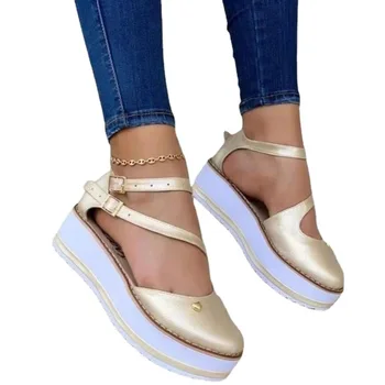 Sandalet Kadın Yaz 2022 Kadın platform ayakkabılar Yeni Moda Casual Flats Ayakkabı Yürüyüş Seyahat Sığ Ayakkabı Kadınlar için