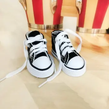 Mini kanvas ayakkabılar Dantel-up Rahat Bez Bebek Ayakkabıları 7cm Ayak Bjd 1/3 Bebek Aksesuarları Kız Oyuncak