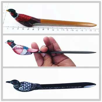 Ahşap Oyma El Boyama Hatıra 3D Kuş Zarf Açacağı Kağıt Kesici İmi Dekorasyon Ürünleri El Sanatları Koleksiyonu