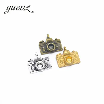YuenZ 10 adet Antik gümüş Kaplama Çinko Alaşım Kolye Kolye Takı kamera Charms Dıy El Yapımı Takı Bulguları 16 * 15mm J242