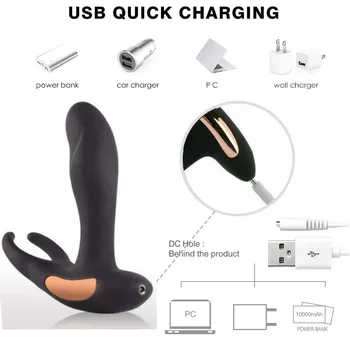 Erkek prostat masaj aleti Stimülasyon 7 Hız Anal Butt Plug Çift Motorlar G-spot Vibratör Uzaktan Yetişkin Seks Oyuncak Kadın Çiftler İçin 1