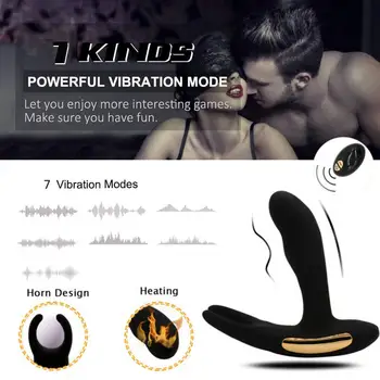 Erkek prostat masaj aleti Stimülasyon 7 Hız Anal Butt Plug Çift Motorlar G-spot Vibratör Uzaktan Yetişkin Seks Oyuncak Kadın Çiftler İçin 2