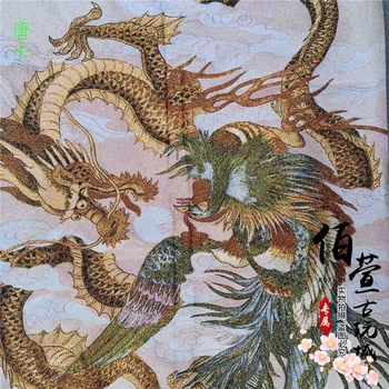 Nepal Tibet antik Thangka nakış Ejderha Phoenix Xianghang boyama