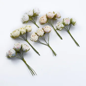 6 adet MİNİ Çay Gül Buketi Dıy Hediyeler Şeker Kutusu Ev Dekorasyon Aksesuarları Düğün Dekoratif Çelenkler yapay çiçekler Ucuz