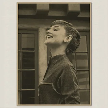 Audrey Hepburn Boyama Hizmetçi Vintage Kraft Kağıt Film Afiş Ev Dekorasyon Garaj Duvar dekor sanatı Retro Baskılar 0