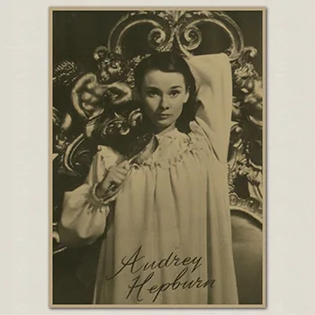 Audrey Hepburn Boyama Hizmetçi Vintage Kraft Kağıt Film Afiş Ev Dekorasyon Garaj Duvar dekor sanatı Retro Baskılar 2