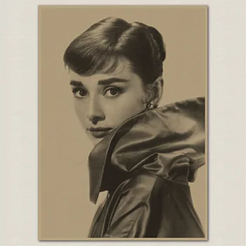 Audrey Hepburn Boyama Hizmetçi Vintage Kraft Kağıt Film Afiş Ev Dekorasyon Garaj Duvar dekor sanatı Retro Baskılar 4
