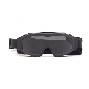 Askeri Airsoft Taktik Gözlük Çekim Gözlük Motosiklet Rüzgar Geçirmez Paintball CS Wargame Gözlük 3 Lens