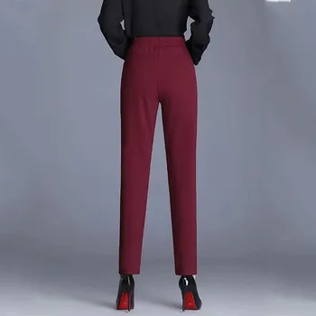 Ofis Bayan Kore Moda Katı Tüm Maç kalem pantolon Yüksek Bel Elastik İlkbahar Yaz Kadın Rahat düz pantolon 2022 Yeni
