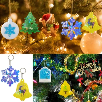 Noel Topu Kalıp Holografik Kolye silikon kalıp Anahtarlık Kalıp DIY Craft Takı Yapımı Noel Ağacı Süsleme Dekorasyon