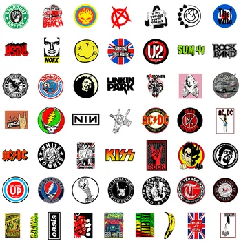 10/50/100 Adet Moda Trendi ROCK Grubu Graffiti Sticker Kaykay Dizüstü Bagaj DIY Estetik Deco Etiketler Çıkartmaları Çocuk Oyuncak Hediye 1