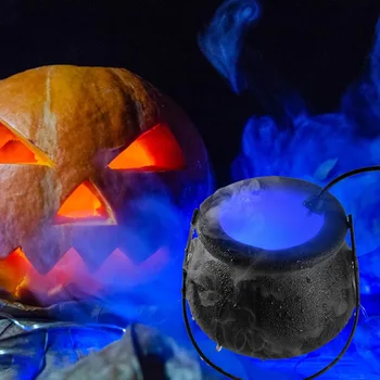 Yeni Cadılar Bayramı Cadı Pot Duman Makinesi Sis makinesi su çeşmesi Sisleyici Renk Değiştirme Sis Makinesi Parti Prop Cadılar Bayramı Dekorasyon