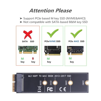 M. 2 NGFF PCIe AHCI SSD adaptör Kartı için MACBOOK Hava 2013 2017 A1465 A1466 Pro A1398 A1502 A1419 2230-2280 SSD M2