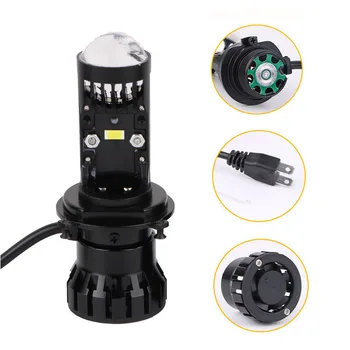 T4 H7 LED Mini Projektör Lens H4 kafa lambası ampulleri 100W Parlak Araba İşık Lambası 12000LM Hi / Lo İşın Otomobil Far LHD 2
