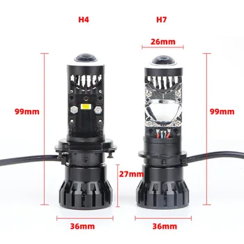 T4 H7 LED Mini Projektör Lens H4 kafa lambası ampulleri 100W Parlak Araba İşık Lambası 12000LM Hi / Lo İşın Otomobil Far LHD 3