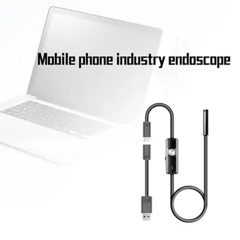 1M 1.5 M 5.5 mm Endoskop IP67 Su Geçirmez Muayene Borescope Kamera Kamera Esnek Android PC Notebook için 6LEDs Ayarlanabilir